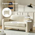 thumbnail image 3 of 59" Modern Loveseat Sofa Chenille Fabric 2-Seater Couch with Curved Design for Small Space Living Room Ivory, 3 of 7