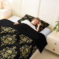 thumbnail image 3 of Homewish Black Gold Skull Damask Twin Comforter Sets,Happy Halloween Bedding Set,Black Reversible,2 Pieces,1 Comforter and 1 Pillowcase, 3 of 7