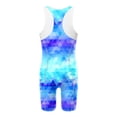 thumbnail image 4 of Hansber Boys Sleeveless Sports Gym Leotard Powerlifting Singlet Racerback Suspenders Shorts Jumpsuit Boxing Biketard Blue 14, 4 of 7