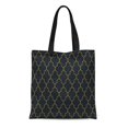 thumbnail image 1 of NUDECOR Canvas Tote Bag Trellis Neon Orange Moroccan Pattern Abstract Antique Architecture Baroque Durable Reusable Shopping Shoulder Grocery Bag, 1 of 1