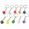 thumbnail image 1 of SHISUYAN 10pcs Dice Keyring Dice Charm Keychains Key Ring Chain Pendant Bag Charm Bags Hanging Pendant, 1 of 7