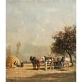 thumbnail image 2 of Jules Jacques Veyrassat 15x17 Gold Ornate Wood Frame and Double Matted Museum Art Print Titled - Hay Wain Jules (C. 1850-93), 2 of 4