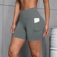 thumbnail image 3 of AKOEE High Waist Leggings for Women Shorts Workout Biker Yoga Tight Shorts with Pockets Stretch Gym Clothes (L, Gray), 3 of 7