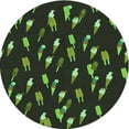 thumbnail image 1 of Ahgly Company Indoor Round Patterned Midnight Gray Area Rugs, 4' Round, 1 of 6
