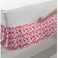 thumbnail image 2 of Flamingo Bed Skirt, Repetitive Print of Long-legged Exotic Animals on Tropical Background, Elastic Bedskirt Dust Ruffle Wrap Around for Bedding Decor, 4 Sizes, Vermilion Dried Rose, by Ambesonne, 2 of 2