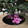 thumbnail image 2 of FMSHPON Pink Cultivated Orchid Xmas Christmas Tree Skirt Stand Mat for Holiday Party Decoration Indoor Outdoor 36 inches, 2 of 3