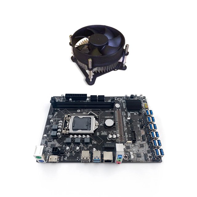 Inteprter Placa base de ordenador USB DDR4 2133/2400 MHz placa de minería 3 en 1 puerto de Audio compatible con placa de circuito accesorio de PC de Cables de computadora Tipo 5