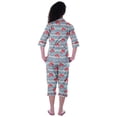 thumbnail image 4 of Moomaya Printed Cotton 3/4 Sleeve Shirt With Capri 2 Piece Nightwear Set Sleepwear For Womens, 4 of 7