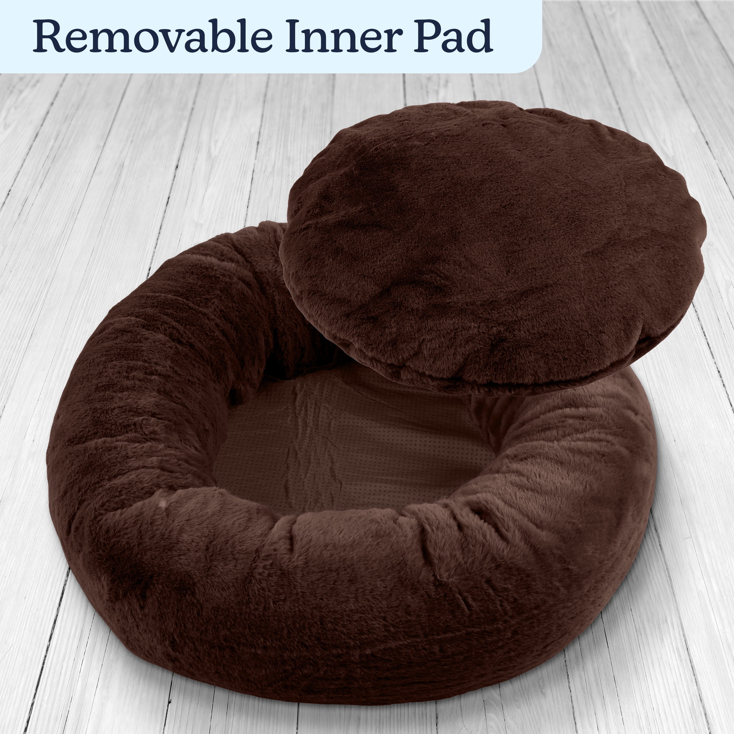 PETMAKER Dog Bed - Donut Dog Bed and Cat Bed for Small Pets (Brown)