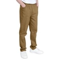 thumbnail image 2 of GiLiling Boys Slim Fit Stretch Jeans School Uniform Pants Kids Elastic Waist Pull On Twill Pants with Pockets (Brown, 12-13 Years), 2 of 7