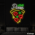 thumbnail image 2 of Craftnamesign Pizza Love Neon Sign, Pizza Restaurant Decor, Pizza Signage, 2 of 4