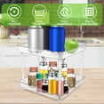 thumbnail image 2 of Organizador de plato giratorio Lazy Susan para gabinete, transparente, con 4 ventosas, cuadrado, giratorio de 360°, para especias, 10,6 x 7,5 pulgadas, 2 of 8