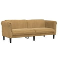 thumbnail image 3 of vidaXL 3 Piece Sofa Set Brown Velvet, 3 of 5