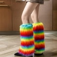 thumbnail image 4 of MesaSe Multifunctional Plush Leg Warmers for Outdoor Activity Rainbow Boot Covers Cuffs, 4 of 8