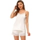 thumbnail image 1 of Lencería sexy de satén para mujer, con ribete de encaje, camisetas, pantalones cortos, pijamas, conjuntos blanco L, 1 of 5