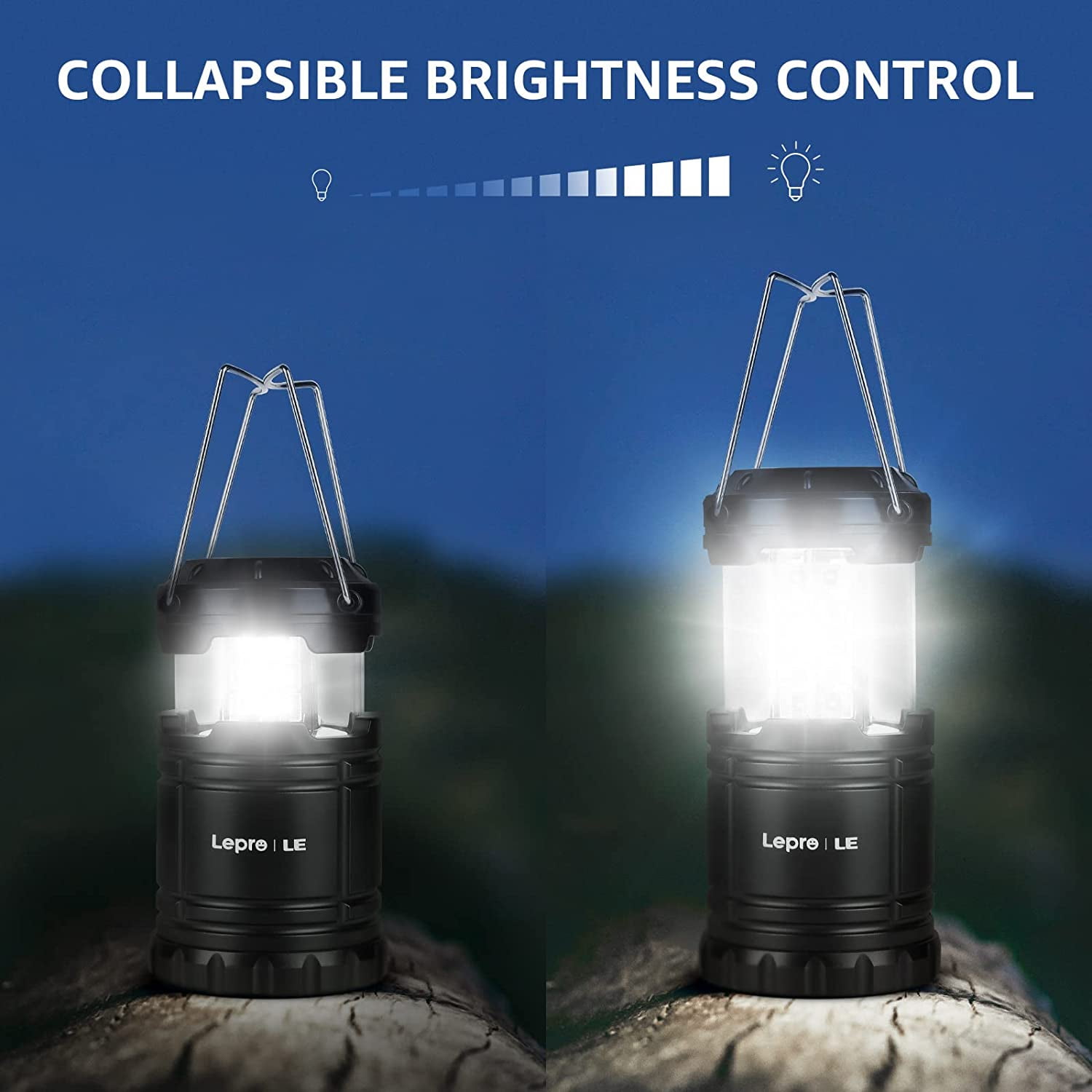Portable LED Camping Lantern, Foldable Camping Light with 96 LEDs,5000mAh  Rechargeable Night Lights with Stepless Dimming,IPX4 Waterproof Tent Light