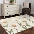 thumbnail image 3 of White Floral Area Rugs 2.7'x5', Washable Small Throw Rugs for Kitchen Bedroom, Spring Country Vintage Flower Leaf Plant Indoor Outdoor Rug Non-Slip Low Pile Carpet Runner Reversible Floor Mats, 3 of 8