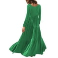 thumbnail image 3 of Franhais Women  Plus Size Loose Long Dress Solid Color Round Neck Long Sleeve Asymmetric Swing Dress, 3 of 5