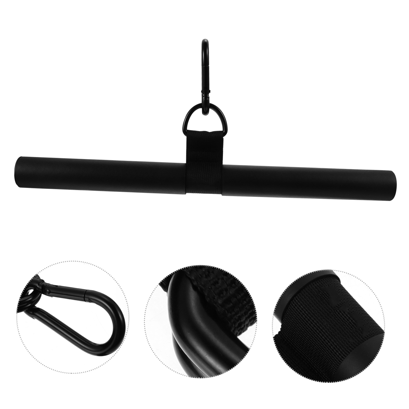 FENGGUIQU 1Pc Black Pull Back Bar Fitness Equipment for Strengthening Arms Shoulders and Back Muscles