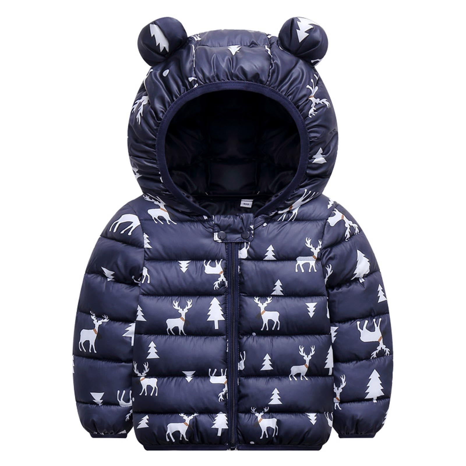 Toddler Baby Winter Christmas Cartoon Windproof Coat Hooded Warm Outwear Jacket 