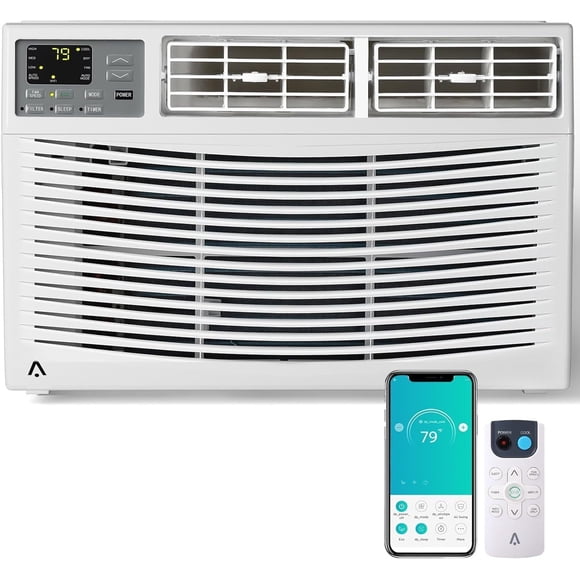 Eastvita Smart 12000 BTUs Window Air Conditioner - Quiet (50dB)/App/Remote Control/Cools 550 Sq Ft/115V 60Hz/White/Includes Window Kit
