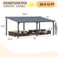 thumbnail image 3 of YODOLLA Gazebo 20 Pieds x 12 Pieds à Toit Rigide, Gazebo d'Extérieur Robuste avec Toit Incliné en Acier Galvanisé, Gazebo Métallique Entièrement Résistant aux Intempéries avec Rayures Verticales pour Patio, Cour Arrière et Pelouses, 3 of 9