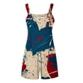 thumbnail image 4 of Edvintorg 4Th Of July Womens Rompers Casual Tie Knot Overall Shorts Loose Fit Bib Pants Summer Shortalls with Pockets Women's Clothing Fashion Print Sleeveless Suspender Short Jumpsuit, 4 of 5