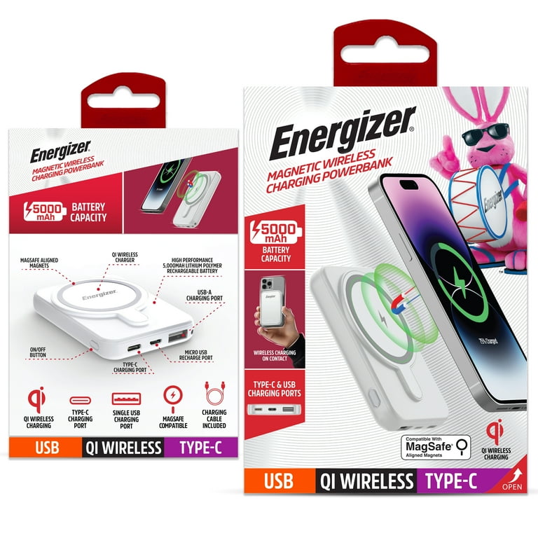Energizer Magnetic Wireless Power Bank 5,000mAh, MagSafe