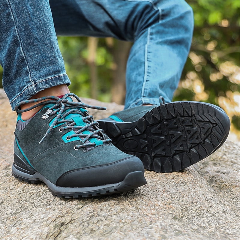 BETOOSEN Mens Outdoor Trekking Sneakers Waterproof Hiking Shoes Breathable Suede Leather Lightweight Walking Shoes