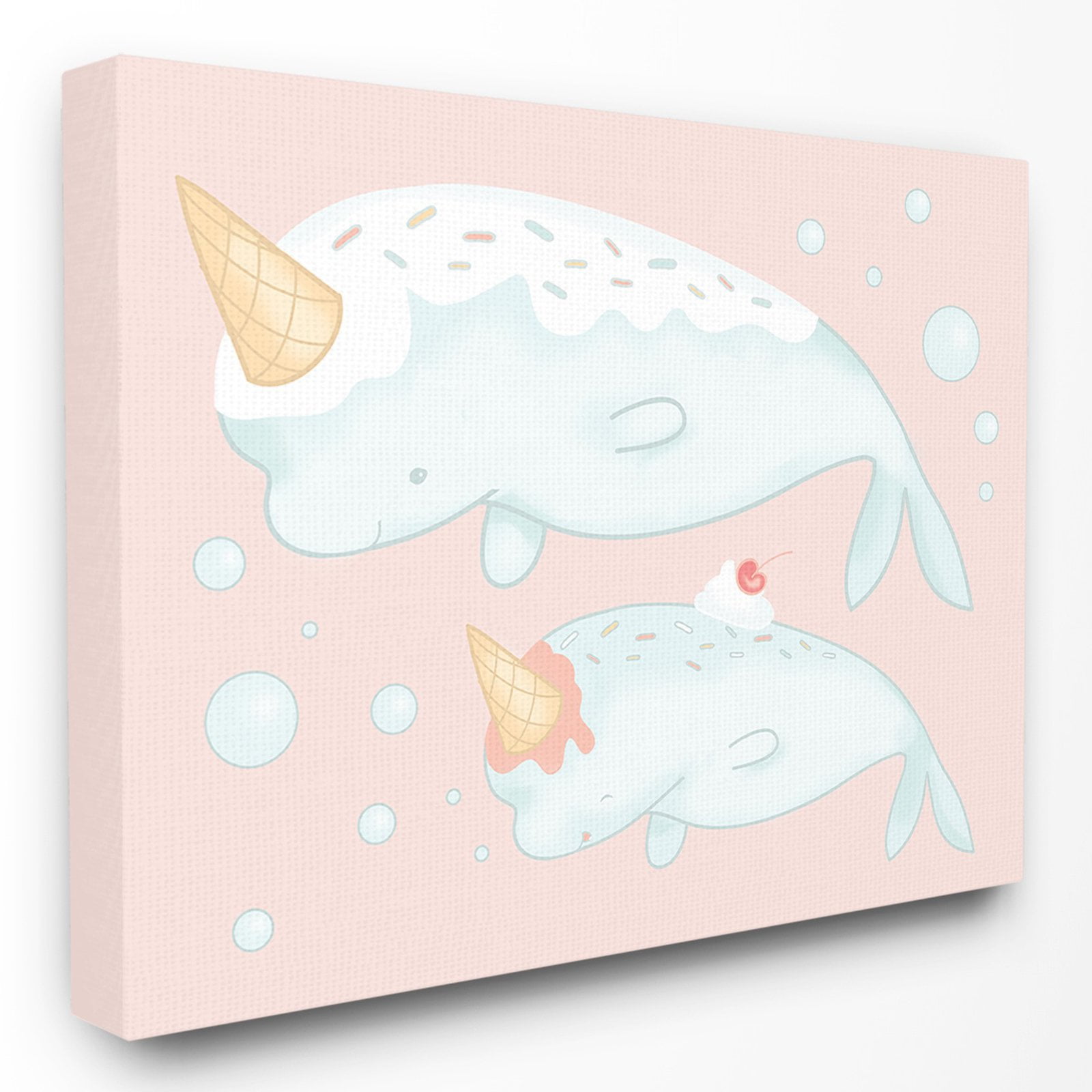 The Kids Room by Stupell Cartoon Ice Cream Cone Narwhals Wall Plaque Art, 10 x 0.5 x 15