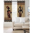 thumbnail image 2 of African Black Women Blackout Curtains for Bedroom Living Room Darkening Curtains 84 Inch Length 2 Panels Set Boho Ethnic Tribe Vintage Brown Window Curtain Window Treatment Grommet Drapes 52"x84", 2 of 9