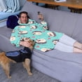 thumbnail image 3 of Blue Hedgehog Love Wearable Oversized Blanket,Wearable Blanket Hoodie for Adults,Cozy Hooded Blankets with Super Pockets,Super Warm Fuzzy Pullover for Women & Men, 3 of 6