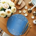 thumbnail image 2 of Modern Blue Round 15 Inch Placemats Set of 6, Abstract Diamond Luxury Gradient HeatResistant Non Slip Place Mats for Dining Table, Wipeable Braided Kitchen Table Mats for Housewarming, 2 of 9
