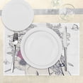 thumbnail image 3 of Ambesonne Floral Place Mats Set of 4, Butterfly Woman Portrait, Standard Size, Pearl and White, 3 of 6