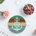 thumbnail image 4 of RYLABLUE Theme Anchor Rustic Wood Plank Set of 8 Round Coaster for Drinks, Absorbent Ceramic Stone Coasters Cup Mat with Cork Base for Home Kitchen Room Coffee Table Bar Decor, 4 of 5