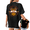 Black, variant on Women's Bibliophile Daisy Book Retro Circular Print White T-Shirts S-5XL Crewneck Tops