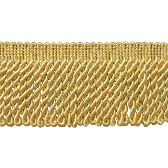 3" (7.5cm) Basic Trim Solid Collection Satiny Bullion Fringe Trim # BFS3,, Light Gold #B7 (Light Yellow Gold) 7 Yards (21 ft/6m)
