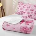 thumbnail image 4 of Manfei Leopard Print Bowknot Bed Spread Queen,Strawberry Cheetah Queen Coverlet Set,3-Piece,1 Quilt and 2 Pillowcases, 4 of 7