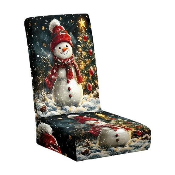Cheapark 1pc Christmas Elastic Chair Cover - Washable Protective Design - Dining Table Chair Protector Suitable For Restaurant, Hotel, Party & Christmas Holiday Decor