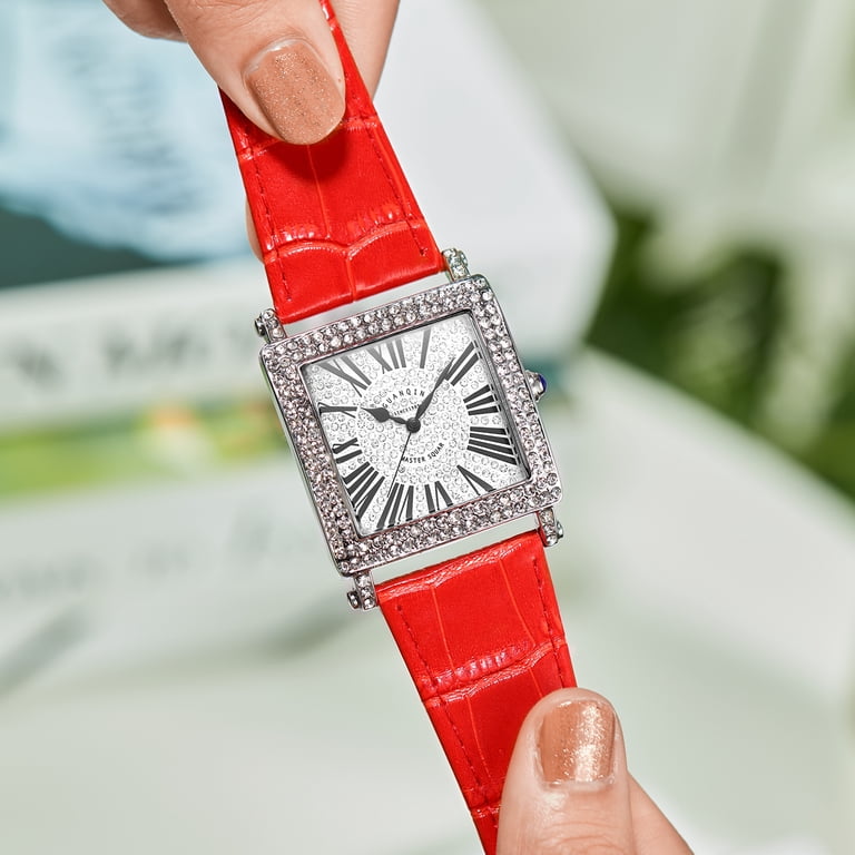 Women\'s Silver Band/Red Dial Stainless Steel Luxury Quartz Analog Wrist Watch Red Dial Stainless Steel Bracelet Super Seville Mini 96L354  main image 4