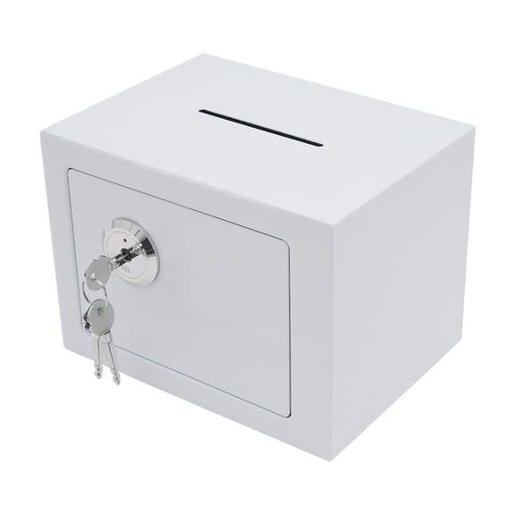 Small Safe Box with Drop Slot, Safe Box for Money, Cash Safe Box for Cabinets, Home & Office Security (9*6.7*6.7in)
