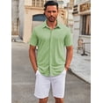 thumbnail image 4 of COOFANDY Casual Shirt for Men Button Down Shirts Short Sleeve No Tuck Shirts for Office Casual Wear, 4 of 5
