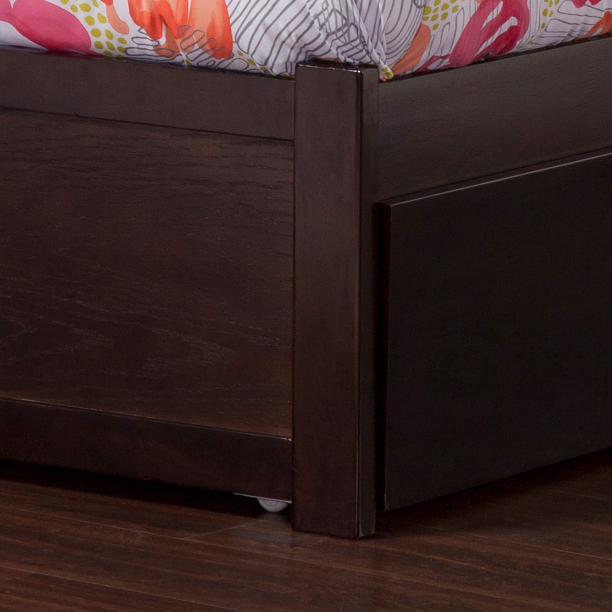 AFI Mission King Wood Platform Bed with Footboard and Twin XL Trundle, Espresso