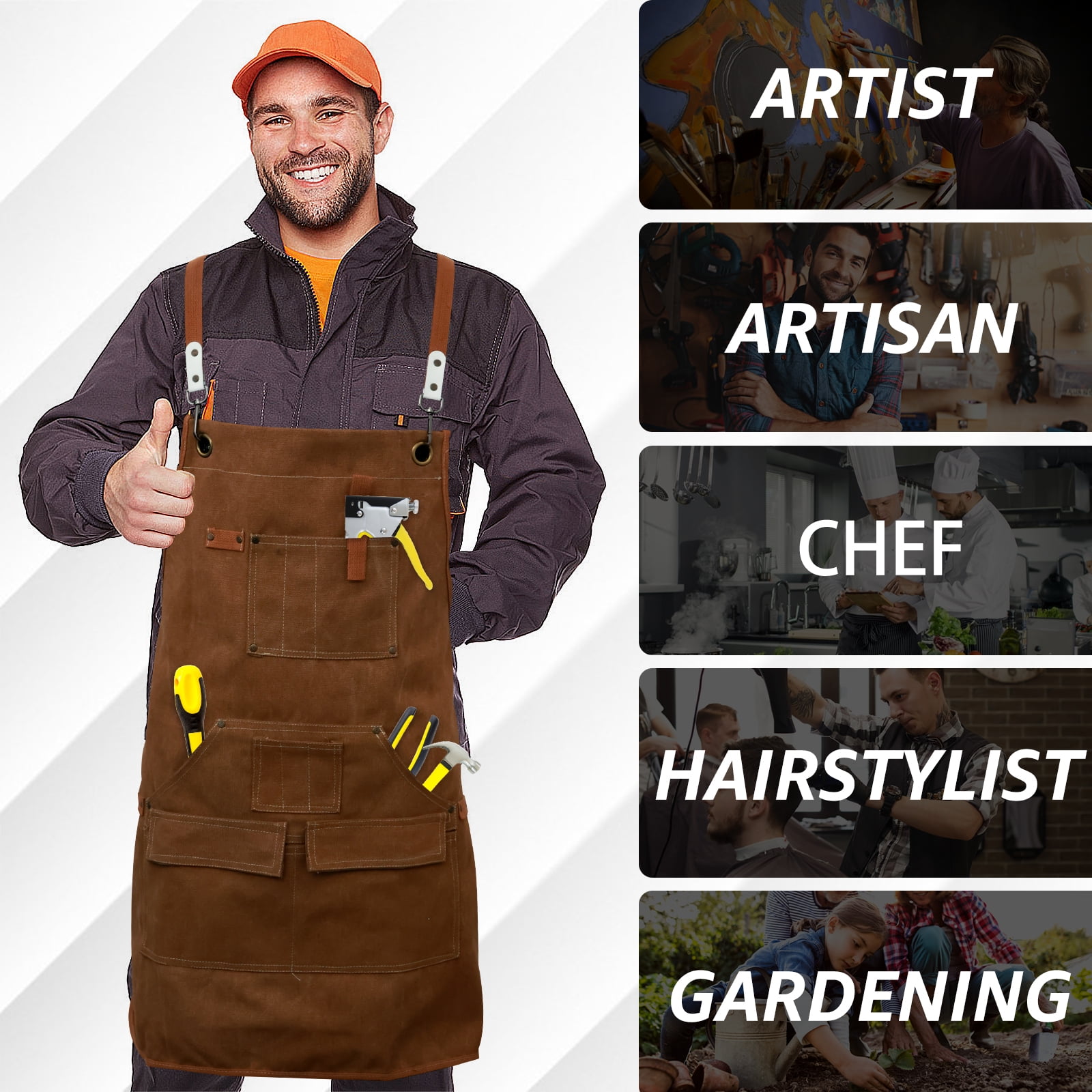 Amazon.com: Tool Apron for Men with Pockets,Waxed Canvas