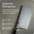thumbnail image 3 of Shun Classic 7-Inch Vegetable Cleaver, VG-MAX Core with Damascus Stainless Steel Cladding, Pakkawood Handle, 3 of 7