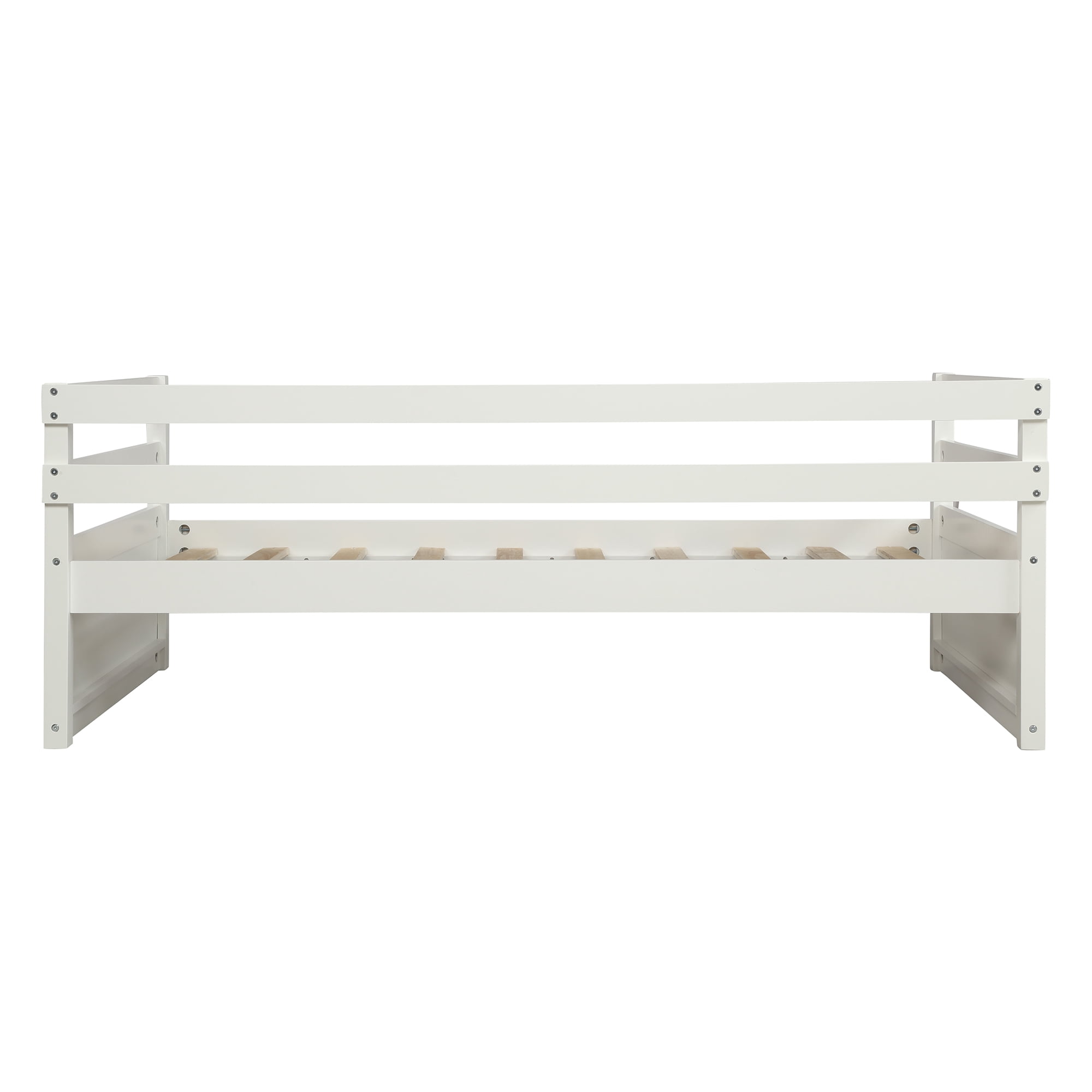 EUROCO Solid Wood Daybed with Trundle, Twin for Kids Bedroom, White