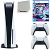 Sony Playstation 5 Disc Version (Sony PS5 Disc) with White Extra Controller, Destruction Allstars and Microfiber Cleaning Cloth Bundle