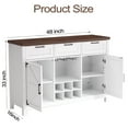 thumbnail image 4 of 47.2"W Modern Buffet Sideboard with Doors, Drawers, Wine Glass Rack & Storage(White), 4 of 7