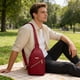 thumbnail image 5 of Pequeño Bolso de Hombro para Hombres Mujeres Sling Mochila 30x17x5cm Bordado Diseño de Diamante con Agujero de Auriculares para Senderismo Camping, Pequeña Mochila de Senderismo para Mujeres, 5 of 6