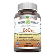 Amazing Formulas CoQ10 with Bioperine 200mg 60 Softgels (Non-GMO,Gluten Free)